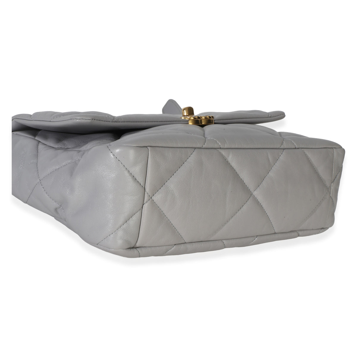 Chanel Grey Quilted Lambskin Large  19 Flap Bag Handbag 7