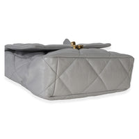 Chanel Grey Quilted Lambskin Large  19 Flap Bag Handbag 7