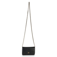 Chanel Black Camellia Lambskin Wallet on Chain Handbag 8