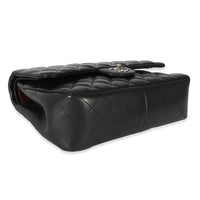 Chanel Black Quilted Lambskin Jumbo Classic Double Flap Bag Handbag clasp