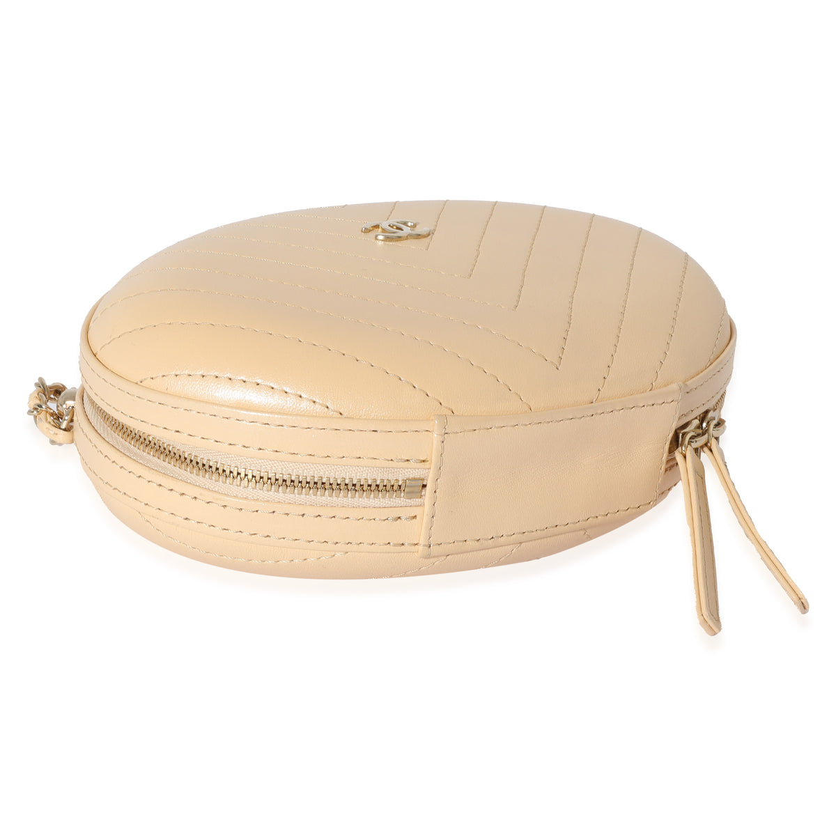 Chanel Beige Chevron Leather City Evening Box Bag Handbag box