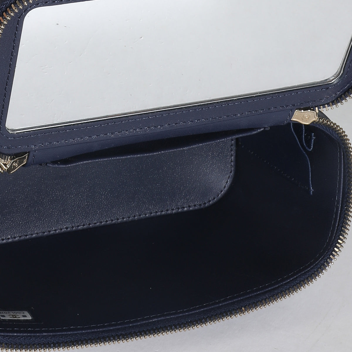 Chanel Navy Quilted Lambskin Top Handle Vanity Case With Chain Handbag ad2