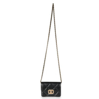 Chanel Black Quilted Calfskin Strass Mini Flap Bag Handbag av