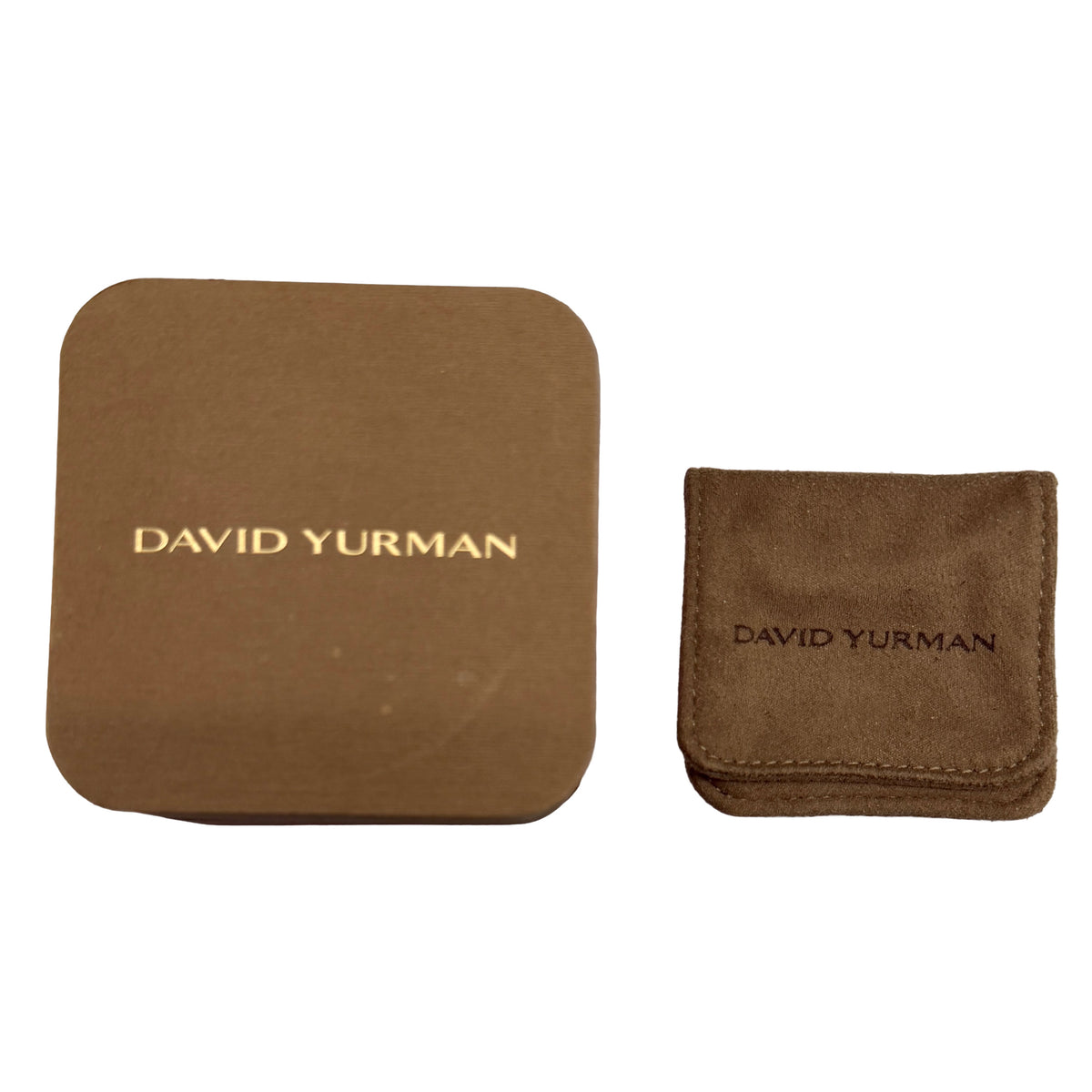 David Yurman Yellow Gold & Sterling Silver  Crossover Hoop Earrings box