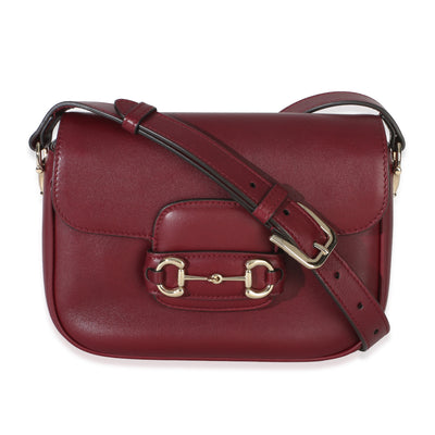 Gucci Red Soft Calfskin Horsebit 1955 Small Shoulder Bag Handbag id