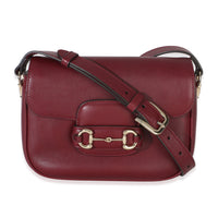 Gucci Red Soft Calfskin Horsebit 1955 Small Shoulder Bag Handbag id