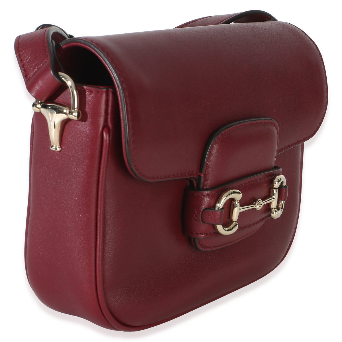 Gucci Red Soft Calfskin Horsebit 1955 Small Shoulder Bag Handbag 3