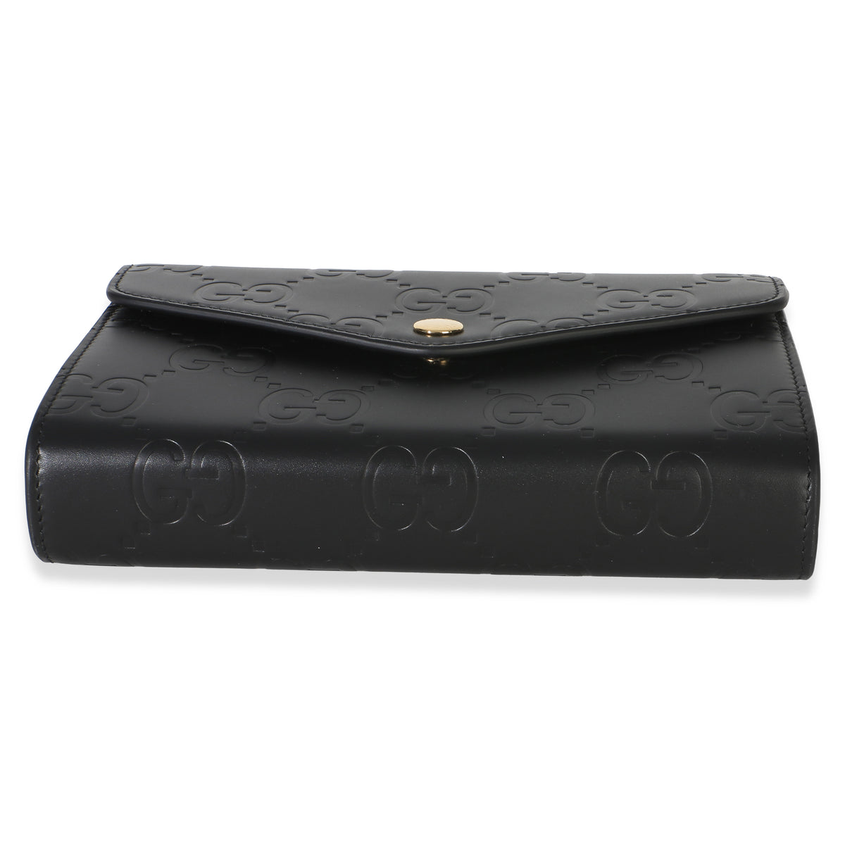 Gucci Black Calfskin GG Debossed Chain Wallet Handbag 5