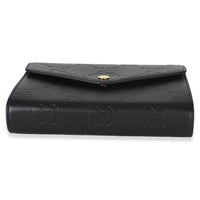 Gucci Black Calfskin GG Debossed Chain Wallet Handbag 5