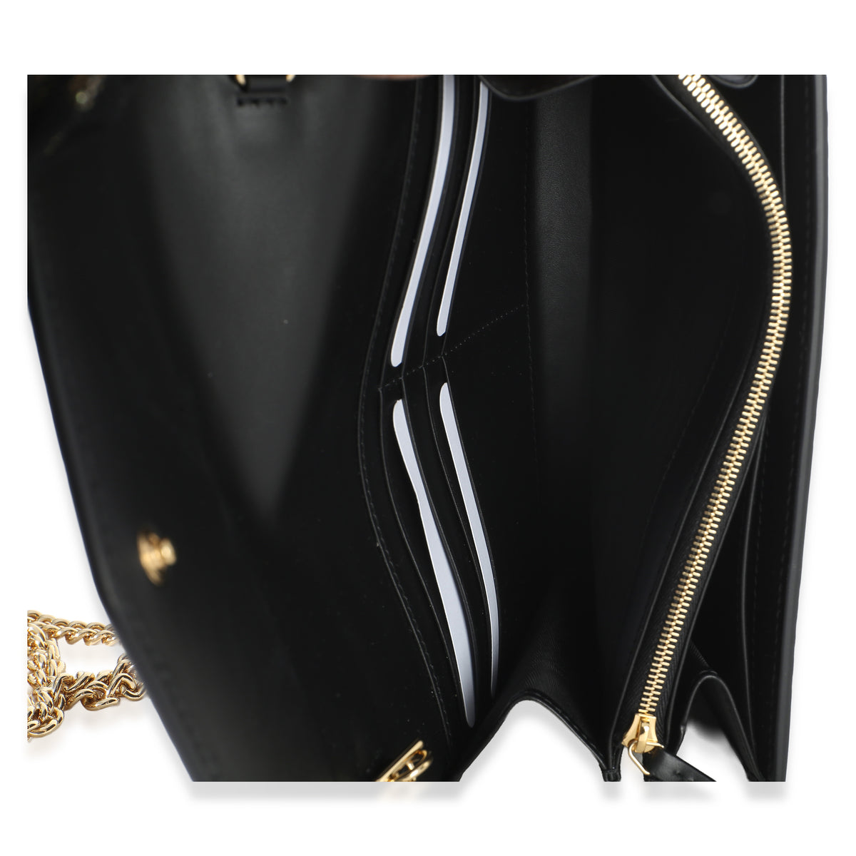 Gucci Black Calfskin GG Debossed Chain Wallet Handbag 8