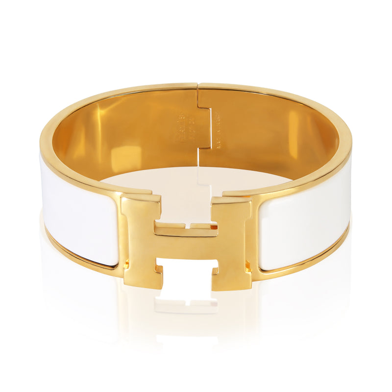 Hermès Gold Plated  Clic Clac In Blanc Bracelet id