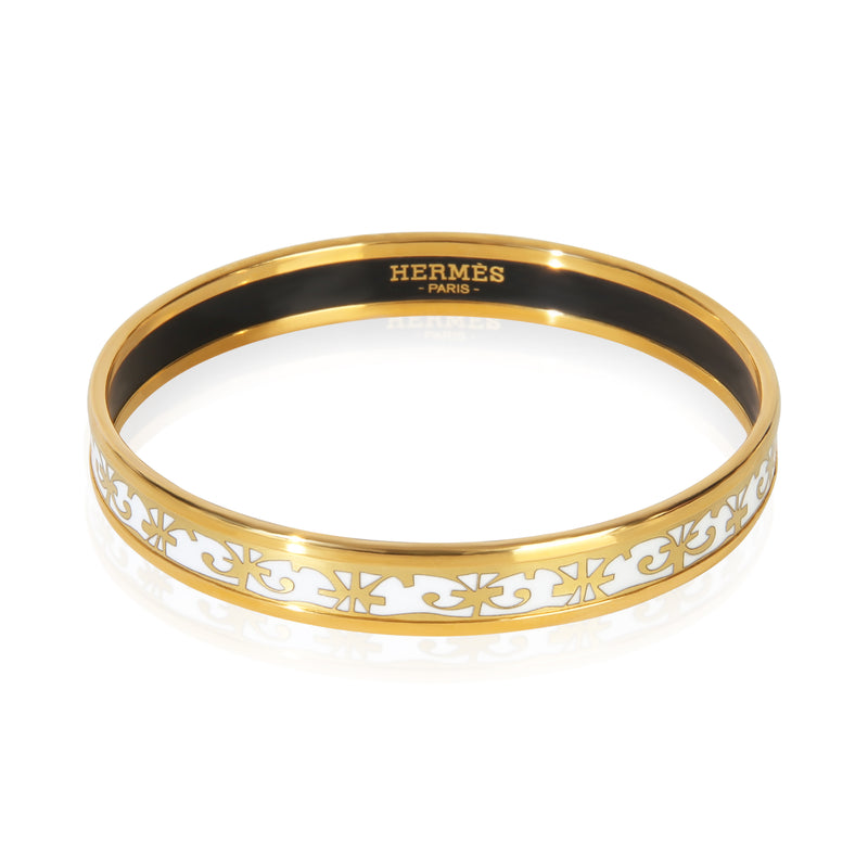 Hermès Gold Plated  Narrow Enamel Balcons du Guadalquivir Bracelet id