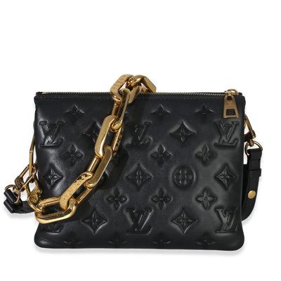 Louis Vuitton Black Monogram Embossed Lambskin Coussin BB Handbag id
