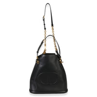 Christian Dior Black Calfskin CD Embossed Large C'est Chain Bucket Bag Handbag 8