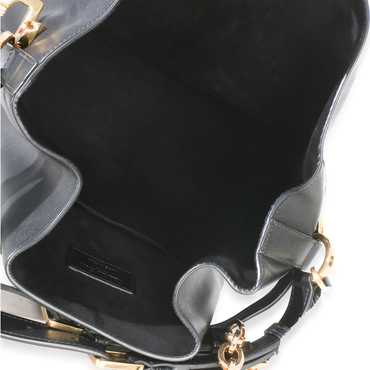 Christian Dior Black Calfskin CD Embossed Large C'est Chain Bucket Bag Handbag 9