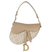 Christian Dior Tan Calfskin Oblique Saddle Bag Handbag id