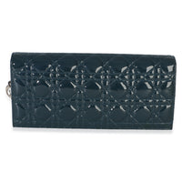 Christian Dior Blue Patent Cannage Lady Dior Clutch With Chain Handbag 4