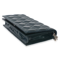 Christian Dior Blue Patent Cannage Lady Dior Clutch With Chain Handbag 6