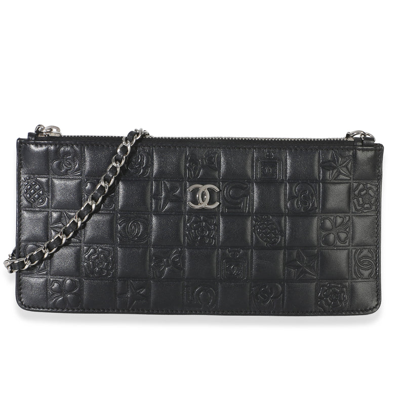 Chanel Black Lambskin Precious Symbols Pochette Handbag id
