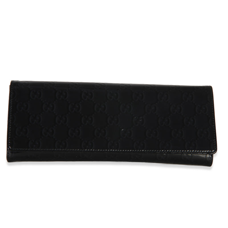 Gucci Black Microguccissima Patent Broadway Clutch Handbag id