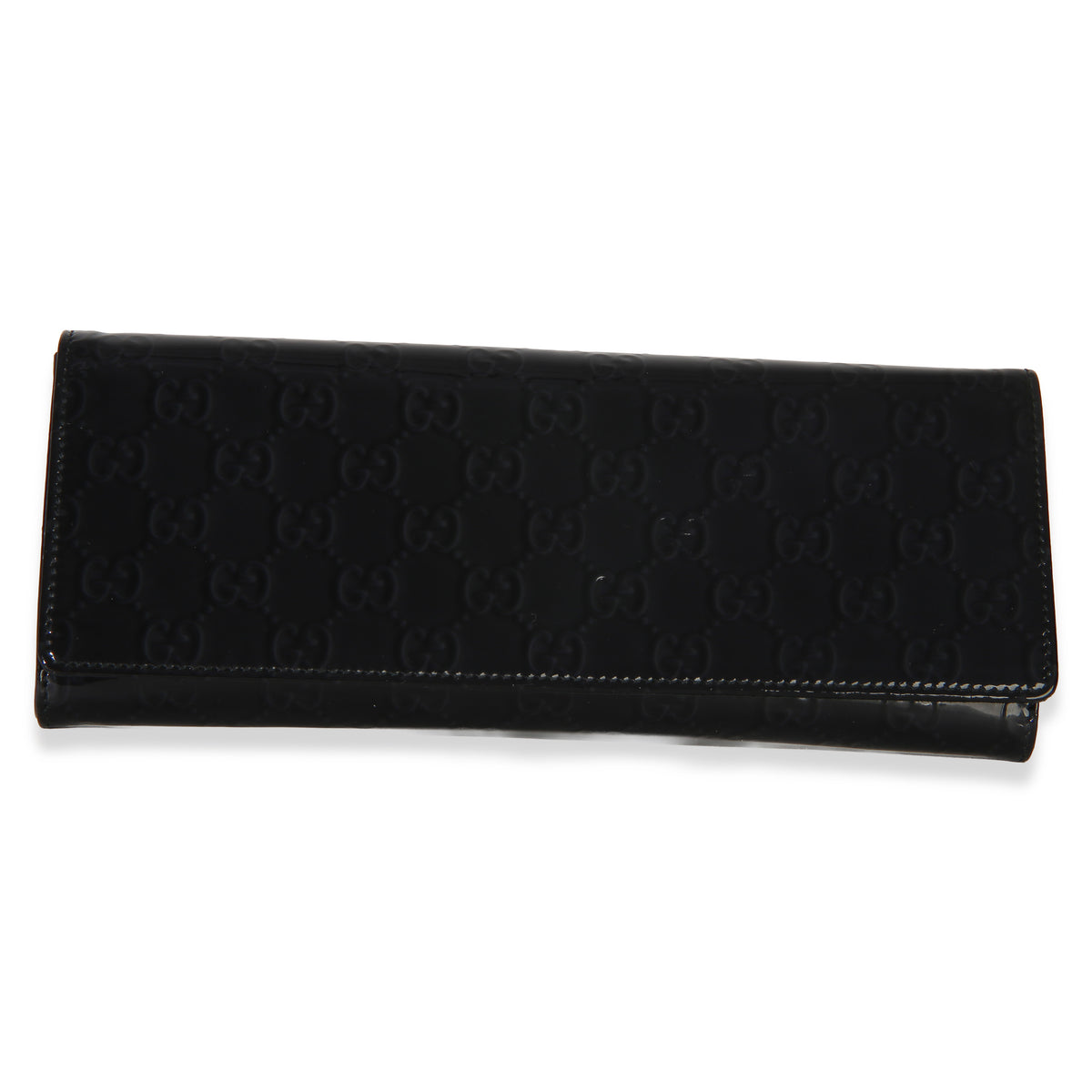 Gucci Black Microguccissima Patent Broadway Clutch Handbag fv