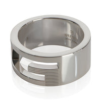 Gucci Sterling Silver  Narrow Cutout G Ring 2