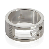 Gucci Sterling Silver  Narrow Cutout G Ring fv