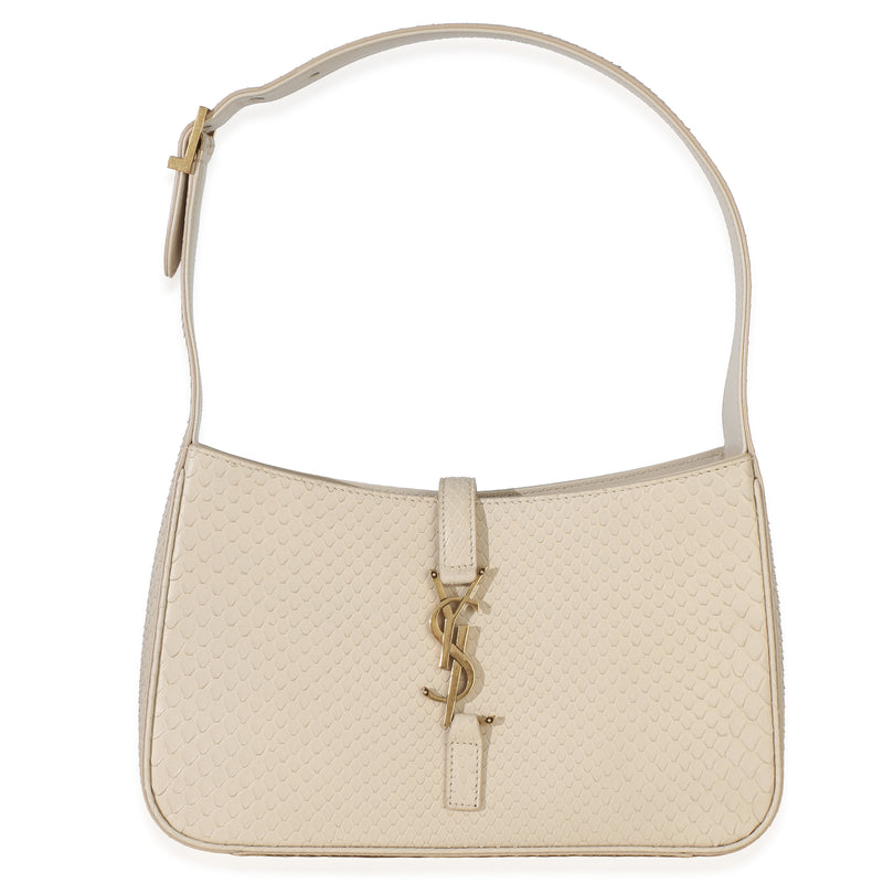 Saint Laurent Creme Python Le 5 a 7 Hobo Handbag id