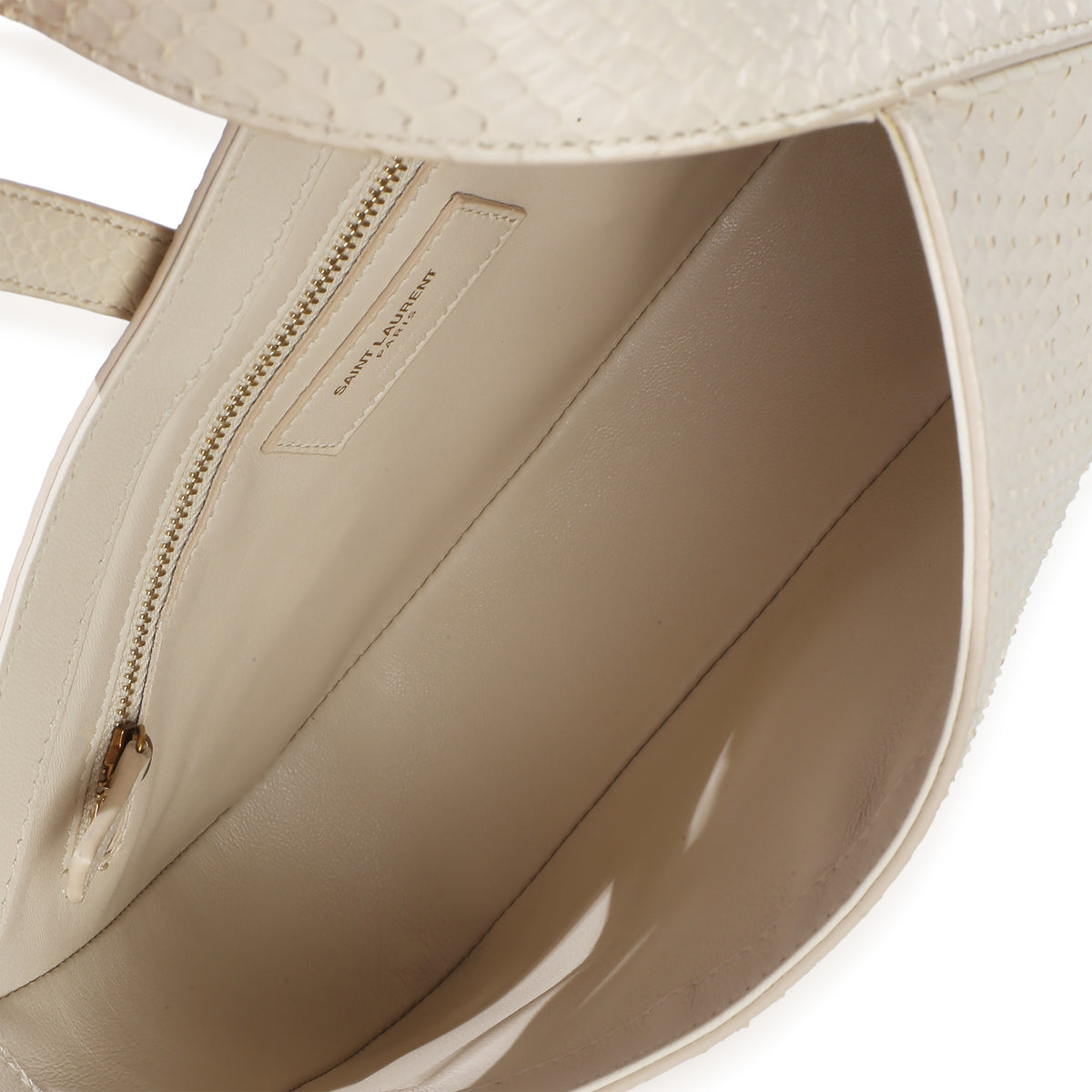 Saint Laurent Creme Python Le 5 a 7 Hobo Handbag 8