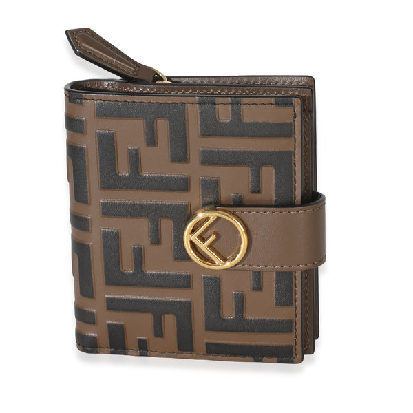 Fendi Tobacco Zucca Leather F Is Fendi Compact Wallet | myGemma