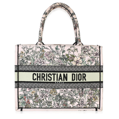 Christian Dior Pink Multicolor Embroidered Wildflower Medium Book Tote Handbag id