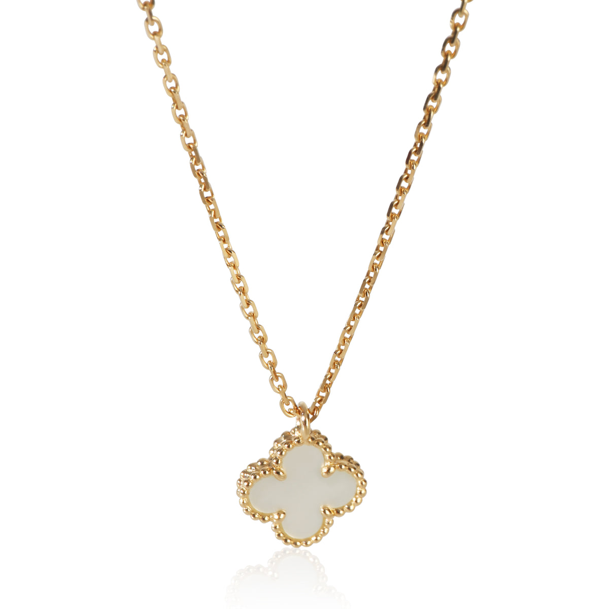 Van Cleef & Arpels Yellow Gold Mother Of Pearl Sweet Alhambra Pendant id