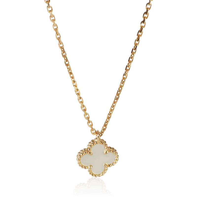 Van Cleef & Arpels Yellow Gold Mother Of Pearl Sweet Alhambra Pendant id
