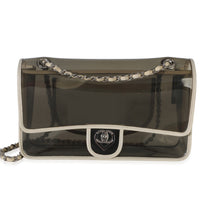 Chanel Vintage Black White PVC Heart CC Flap Bag Handbag id