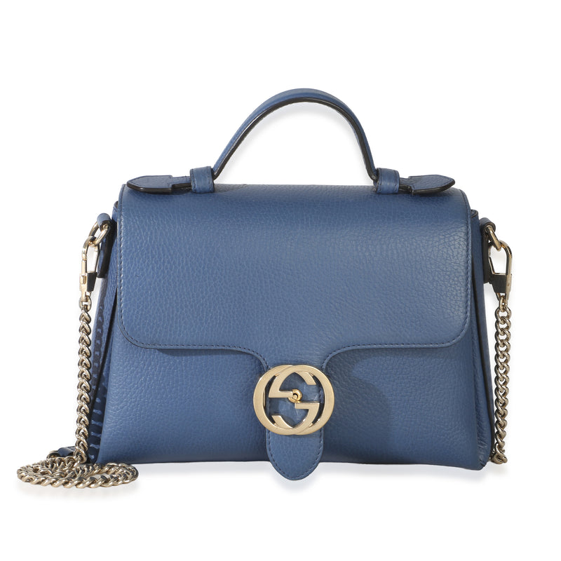 Gucci Blue Dollar Calfskin Interlocking GG Top Handle Bag Handbag id