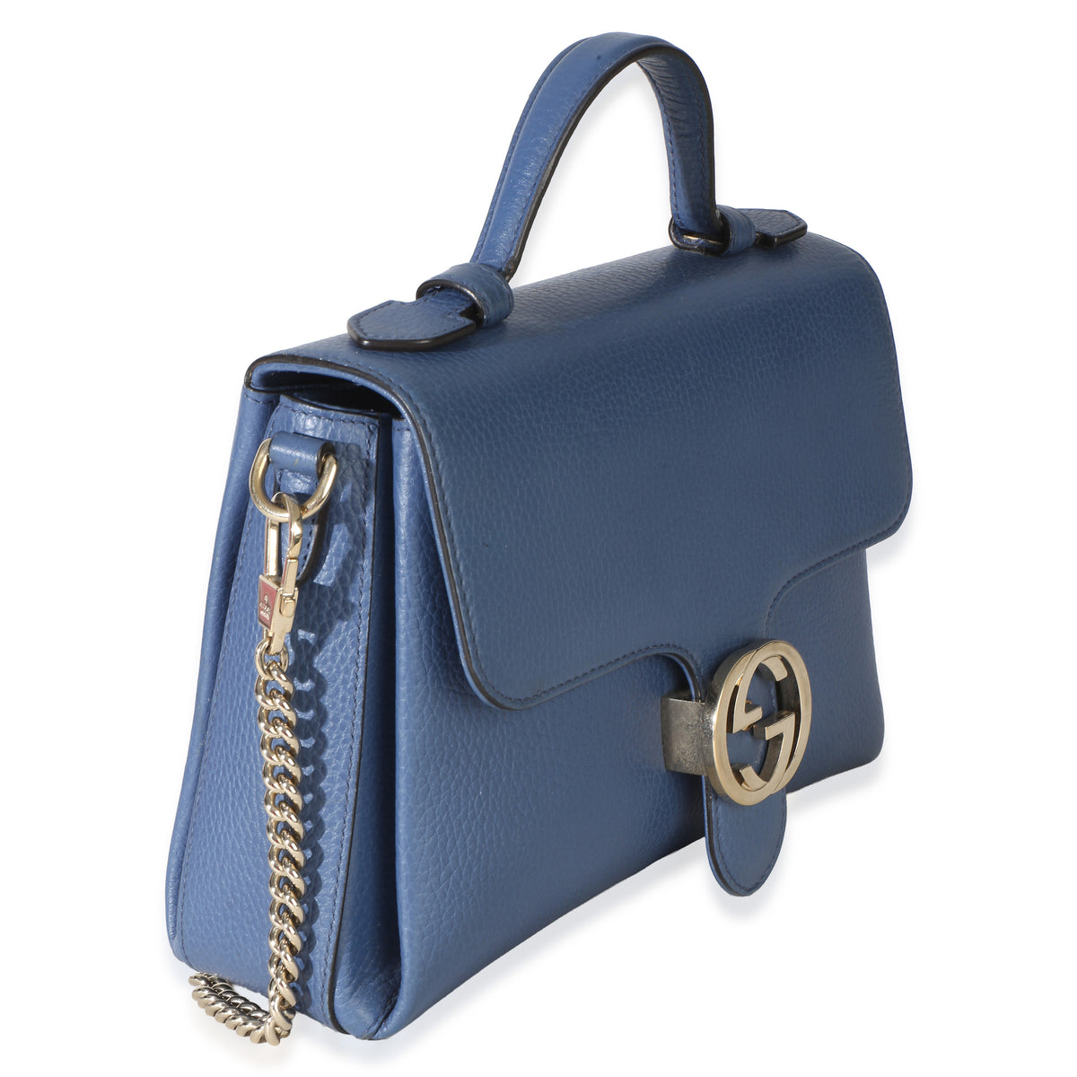 Gucci Blue Dollar Calfskin Interlocking GG Top Handle Bag Handbag 3