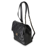 Chanel Black Quilted Lambskin CC Easy Carry Backpack Handbag 2
