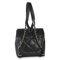 Chanel Black Quilted Lambskin CC Easy Carry Backpack Handbag 5