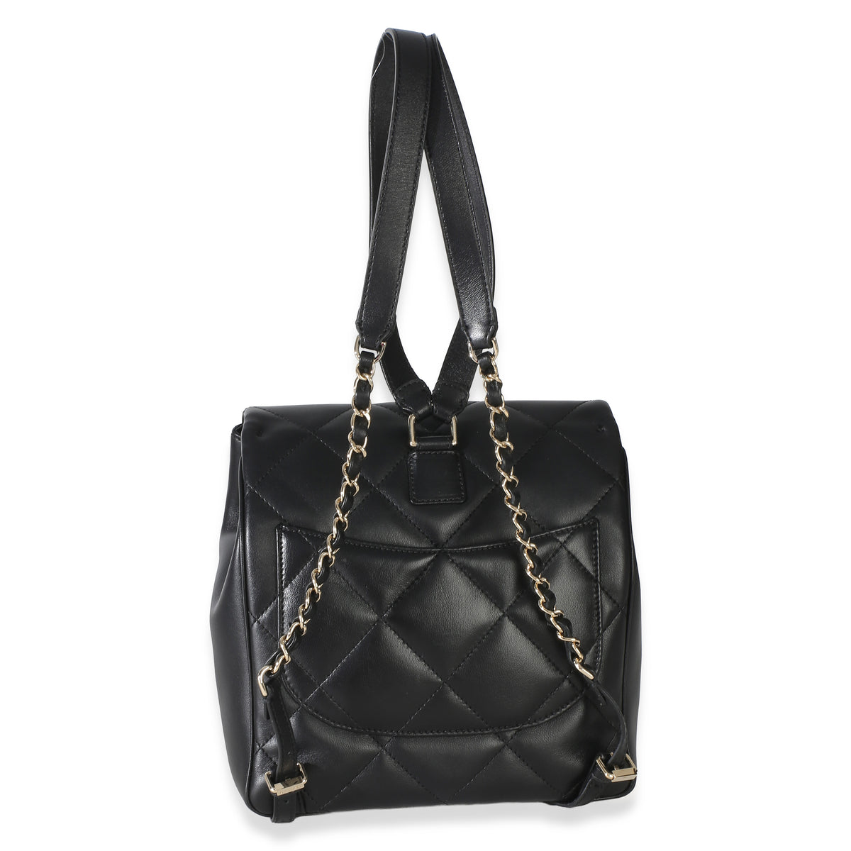 Chanel Black Quilted Lambskin CC Easy Carry Backpack Handbag 5