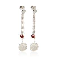 Hermès Rose Gold & Sterling Silver  Ex Libris Drop Earrings fv