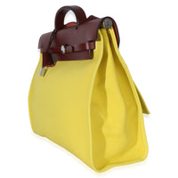 Hermès Lime Rouge H Toile Officier Hunter Herbag 39 MM PHW Handbag 2