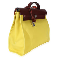 Hermès Lime Rouge H Toile Officier Hunter Herbag 39 MM PHW Handbag 3
