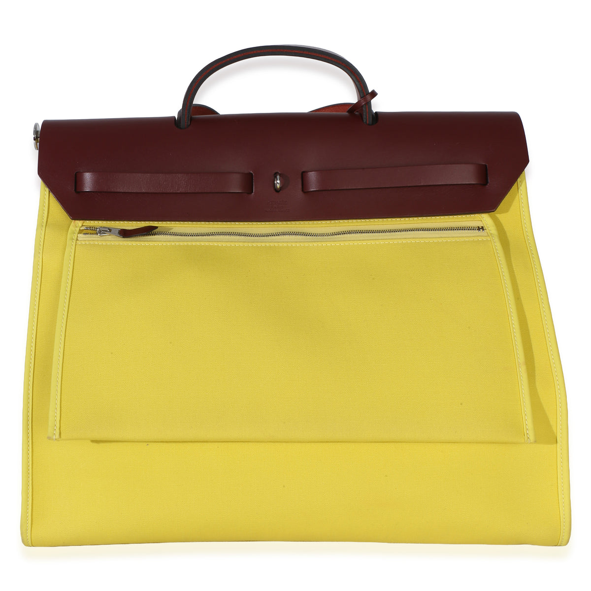 Hermès Lime Rouge H Toile Officier Hunter Herbag 39 MM PHW Handbag 4