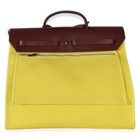 Hermès Lime Rouge H Toile Officier Hunter Herbag 39 MM PHW Handbag 4