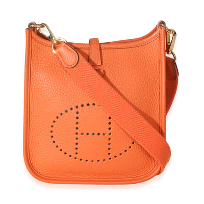 Hermès Orange H Clemence Mini Evelyne 16 TPM GHW Handbag id