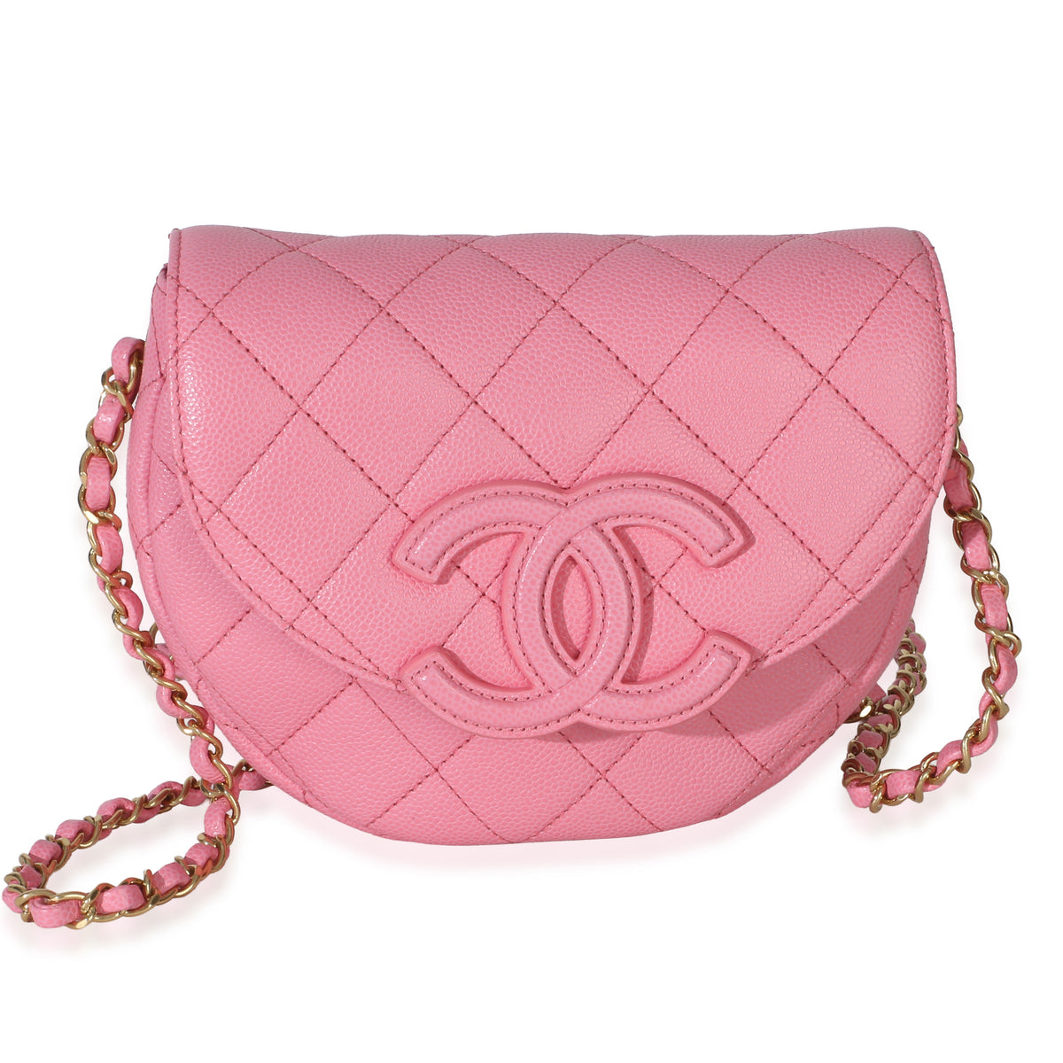 Chanel Light Pink Caviar Quilted Mini Messenger Flap Bag Handbag id