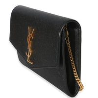 Saint Laurent Black Grain de Poudre Uptown Chain Wallet Handbag 2