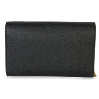 Saint Laurent Black Grain de Poudre Uptown Chain Wallet Handbag 4