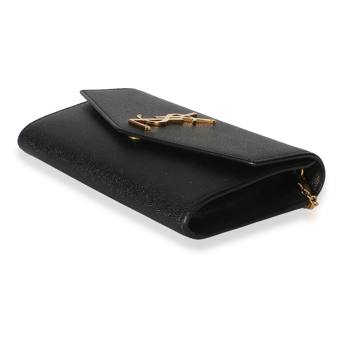 Saint Laurent Black Grain de Poudre Uptown Chain Wallet Handbag 6
