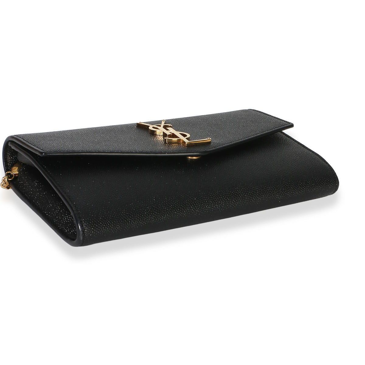 Saint Laurent Black Grain de Poudre Uptown Chain Wallet Handbag 7